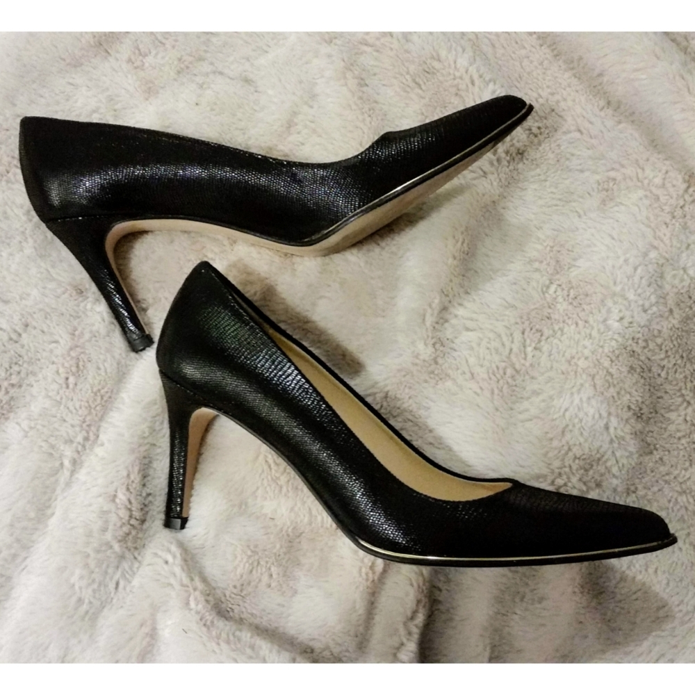 EUC Jon Josef Gold Toe Leather Heels